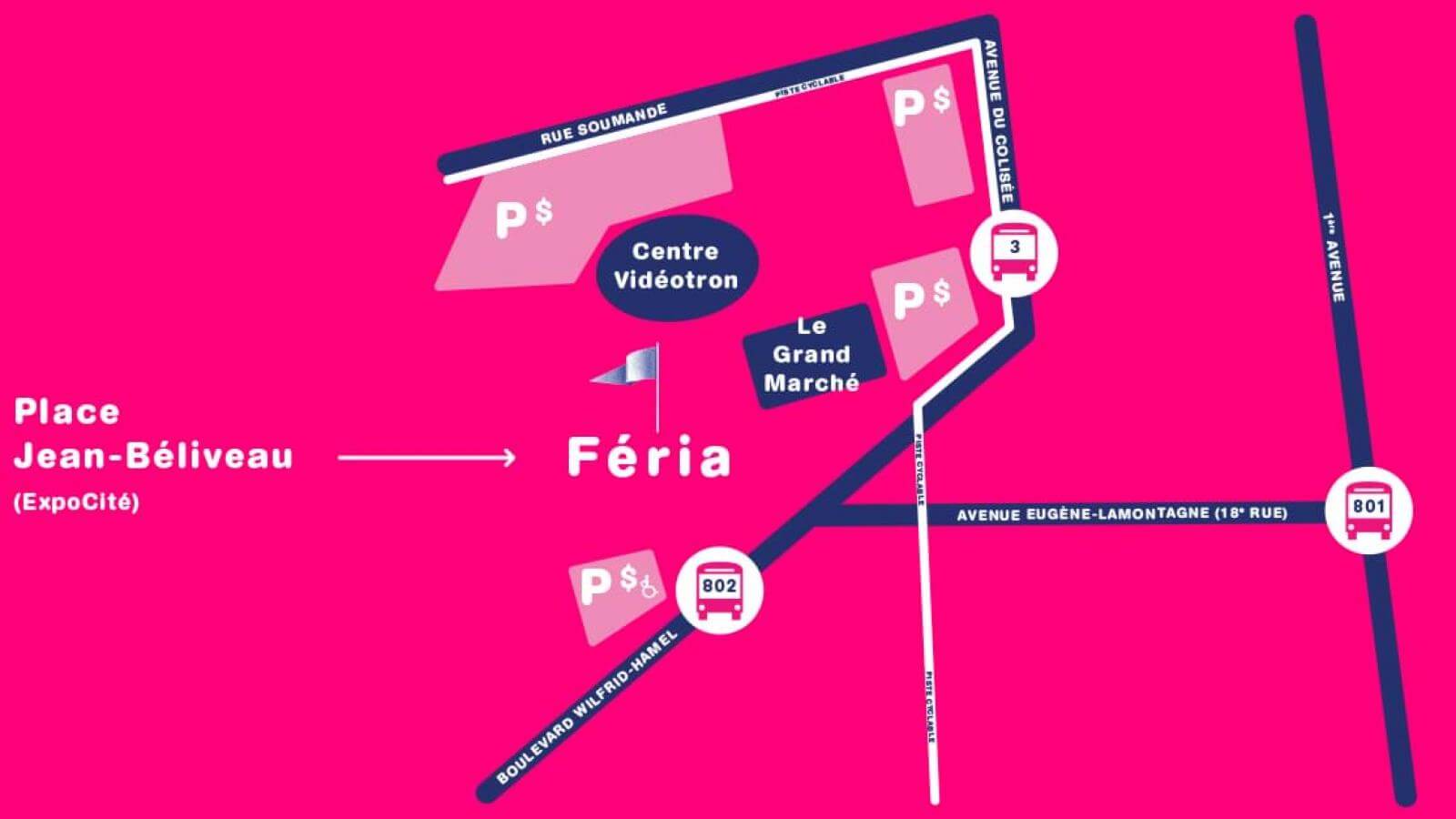 Accès à place Jean-Béliveau - spectacle de cirque