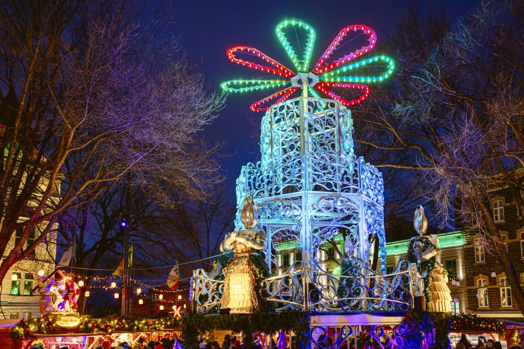 Tour lumineuse au Marché de Noël allemand