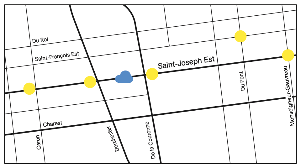 Carte du parcours Engin à souhaits