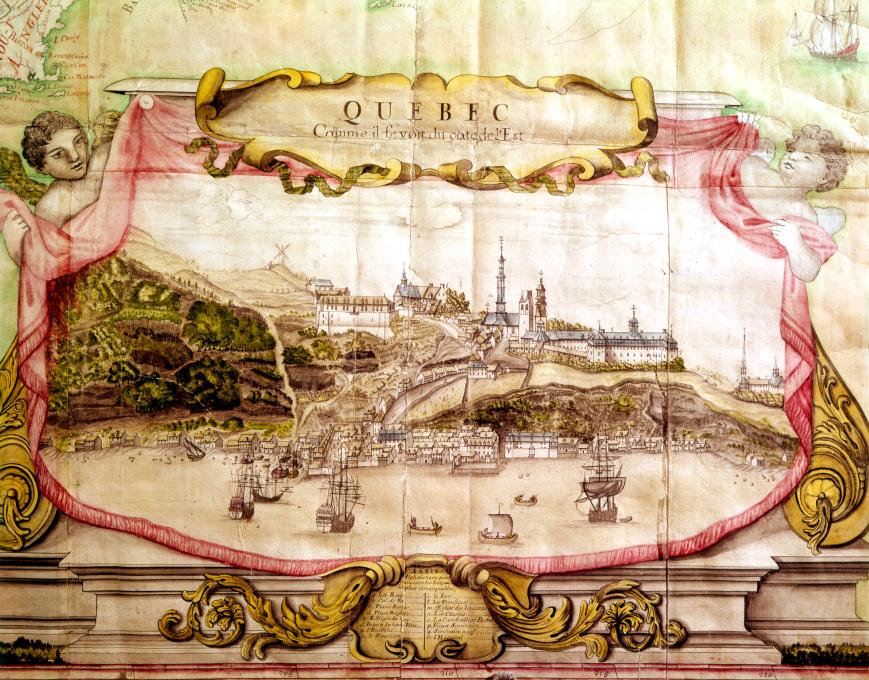 Image d'archive d'une carte de l’Amérique septentrionale.par Jean-Baptiste Franquelin datant de1688