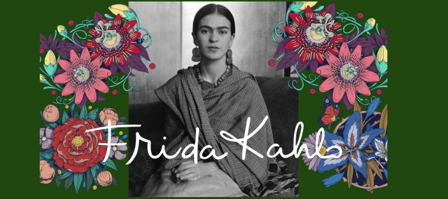 Affiche de l'exposition Frida Kahlo biographie immersive