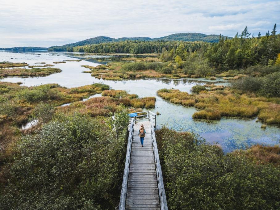 Fille sur un trottoir des Marais du Nord