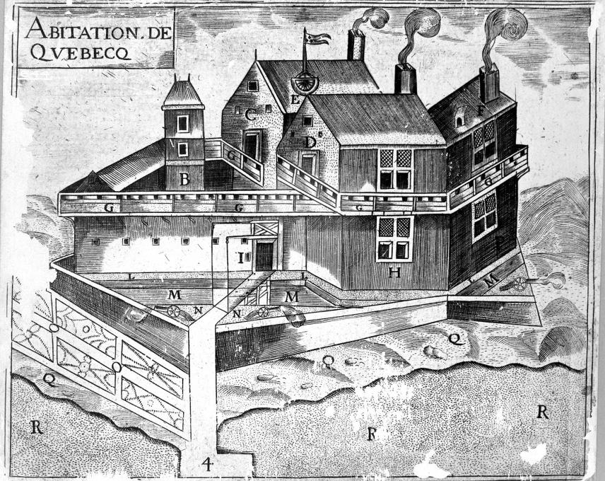 Image d'archives de l'habitation de Champlain