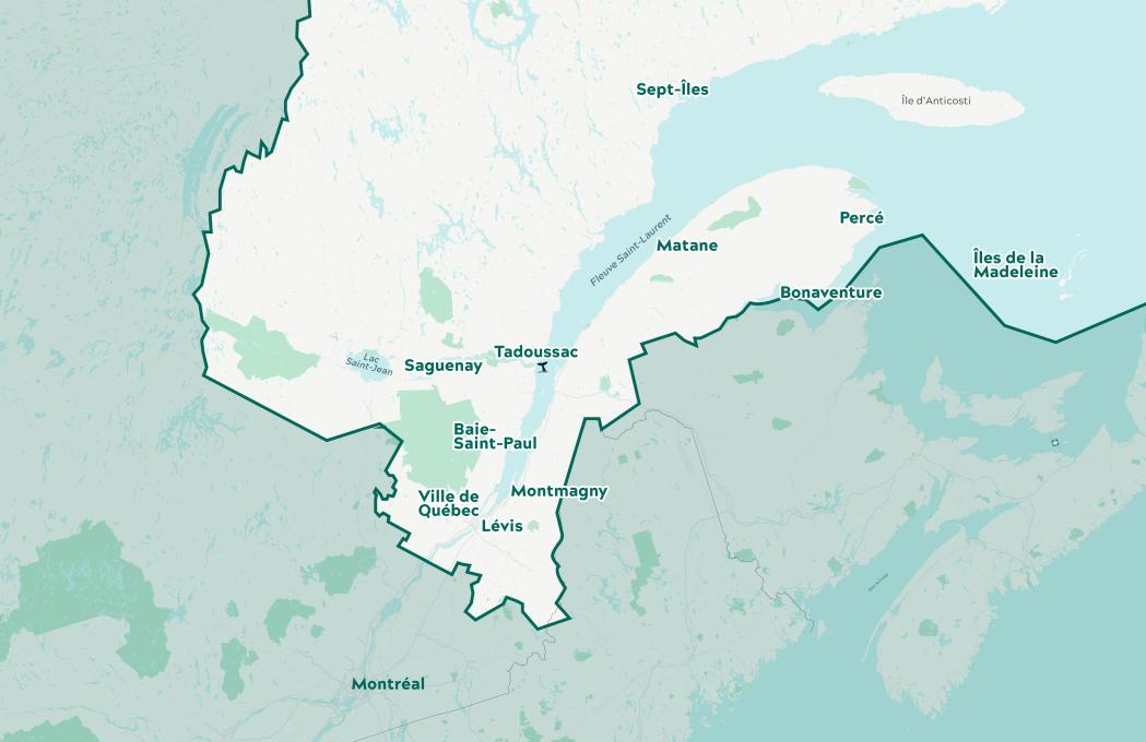 Carte Est du Québec