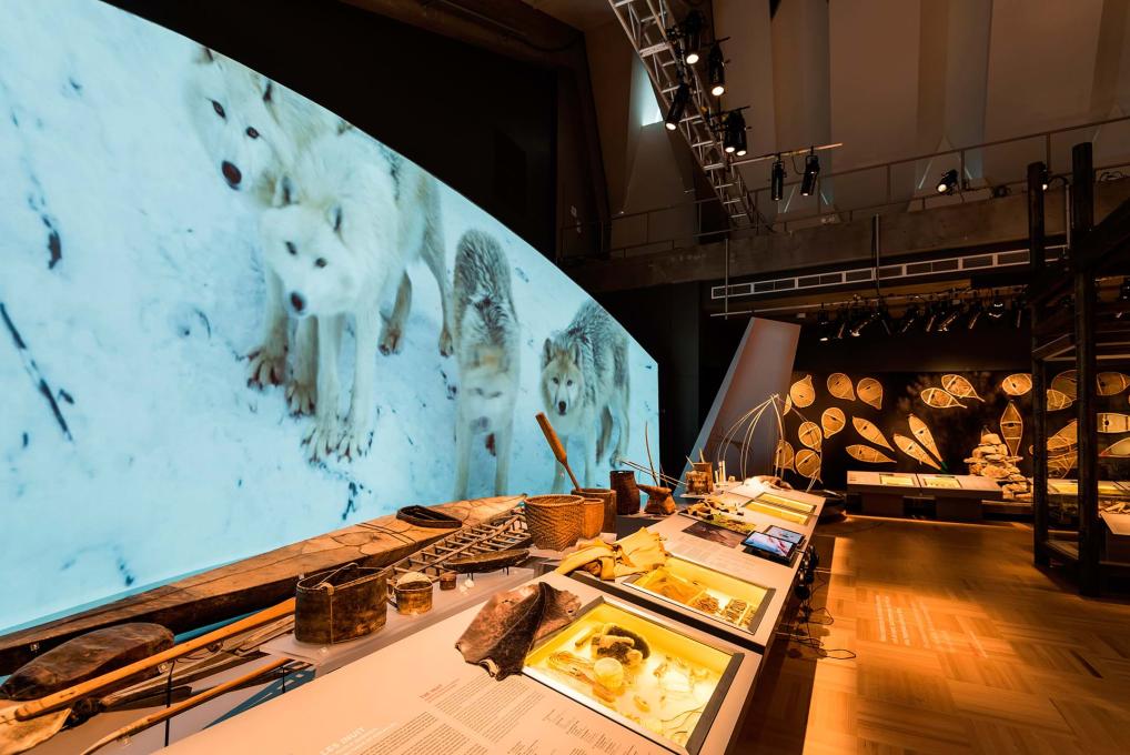 View of an exhibition hall at the Musée de la civilisation.