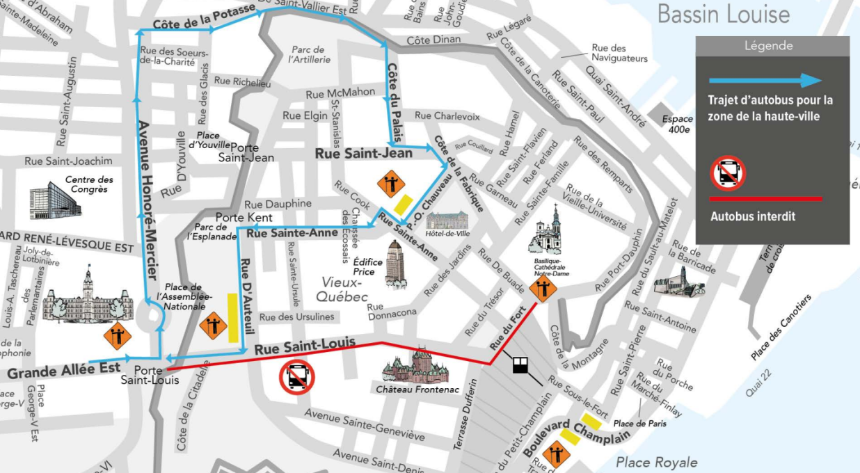plan des autobus interdits