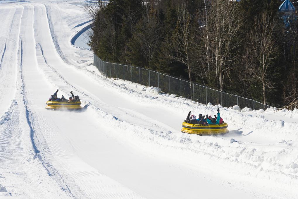 The Tornade slide at the Village Vacances Valcartier winter play center.