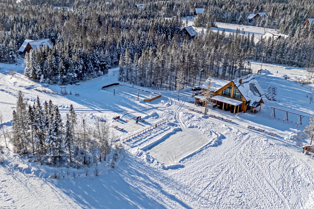 Au Chalet en Bois Rond - Pavillon Espace Plein Air en hiver