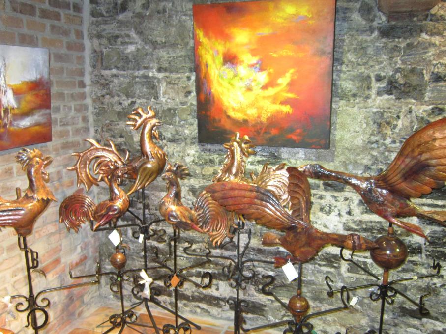 Galerie Ma P'tite Folie - Copper roosters