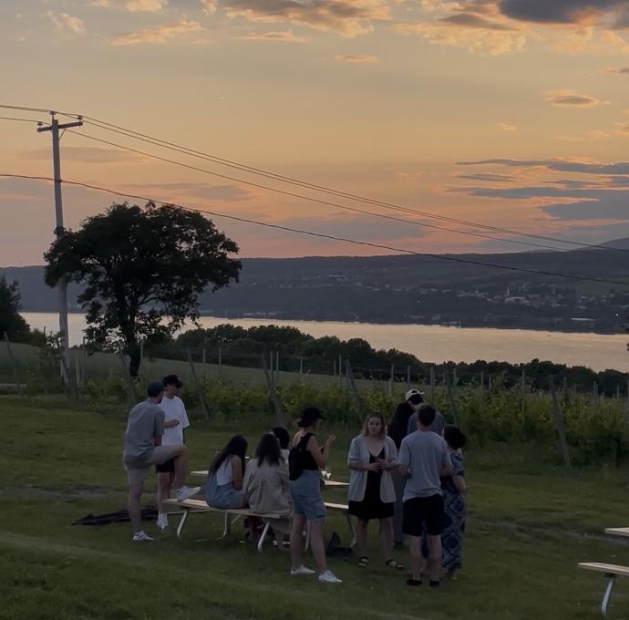 Les Ouches - Terrasse et coucher de soleil