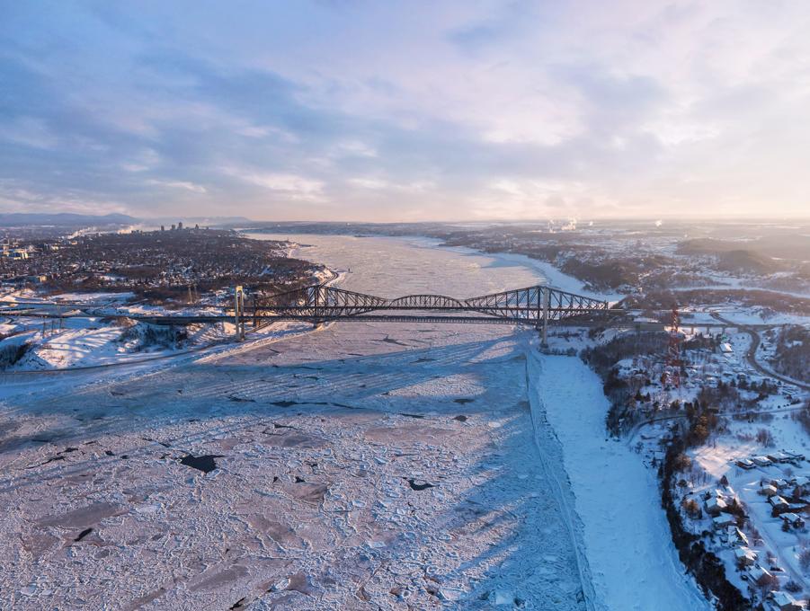GoHelico - vue aérienne des ponts en hiver