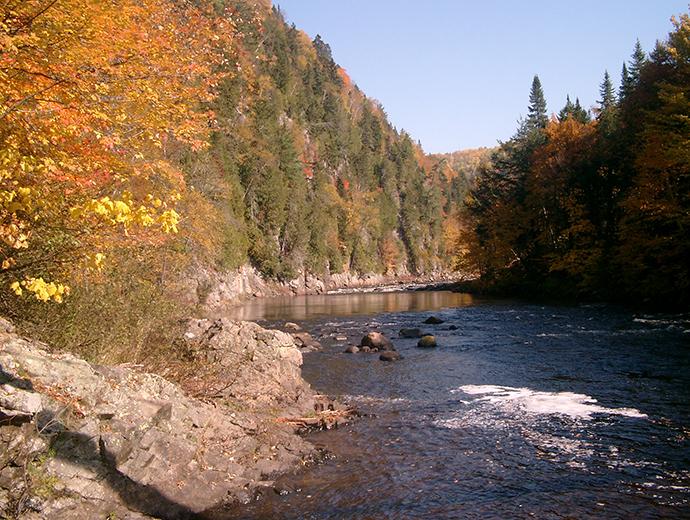Sentier Mestachibo - rivière en automne