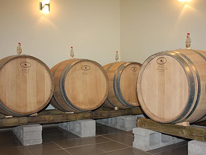 Vignoble Domaine des 3 Moulins - Oak barrels