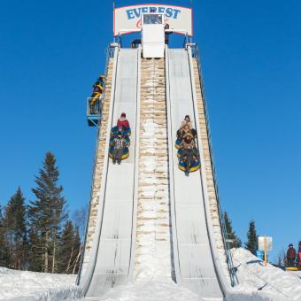 The Everest slide at the Village Vacances Valcartier winter games center.