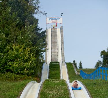 The Everest water slide at the outdoor water park of the Village Vacances Valcartier.