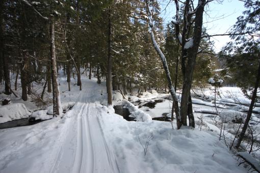 Cross-country ski trails at Parc naturel régional de Portneuf.