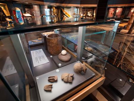 Artifacts at the Huron-Wendat Museum in Wendake.