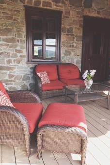 Domaine Steinbach Cidrerie, Gîte et Ressourcement - Salon extérieur