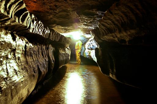 The underground cave Trou du Diable in the Parc naturel régional de Portneuf.