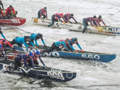 Ice Canoe Race at Quebec Winter Carnival