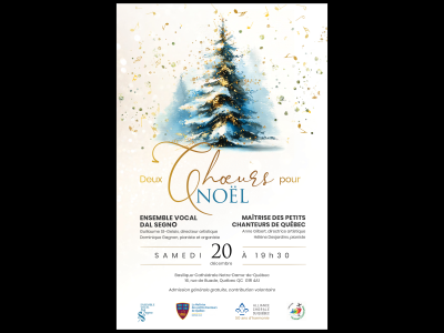 Deux chœurs pour Noël - concert conjoint gratuit de l'Ensemble vocal Dal Segno et de la Maitrise des petits chanteurs de Québec