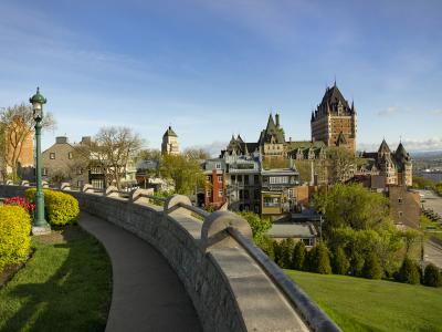 Vue sur le Château Frontenac au printemps