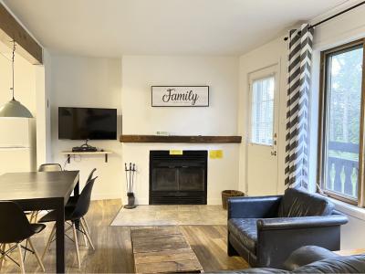 Chalets Montmorency au Mont Sainte-Anne - Salon avec foyer
