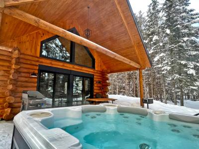 Au Chalet en Bois Rond - Chalet Brasseur sous la neige
