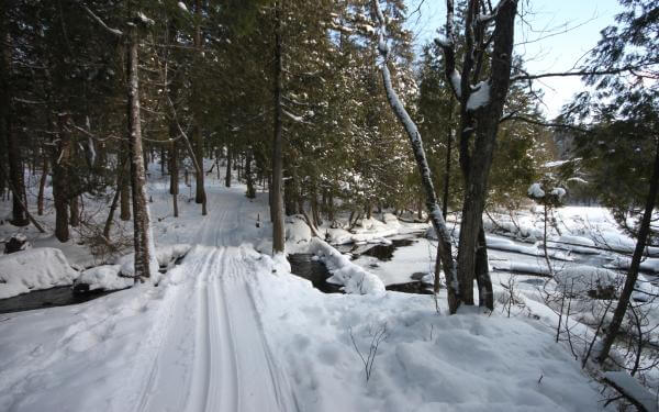 Cross-country ski trails at Parc naturel régional de Portneuf.