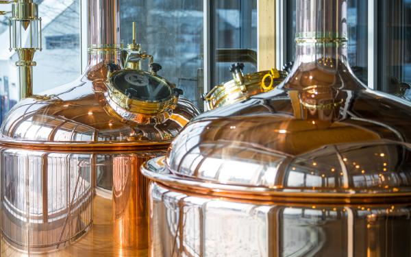 Microbrasserie de l'Île d'Orléans - Pub Le Mitan - beer tanks