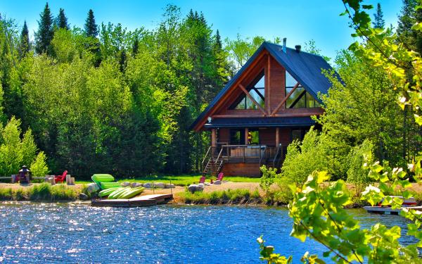 Au Chalet en Bois Rond - Chalet au bord de l'eau