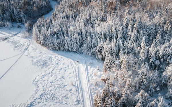 Sentier des Caps de Charlevoix- paysage hivernale
