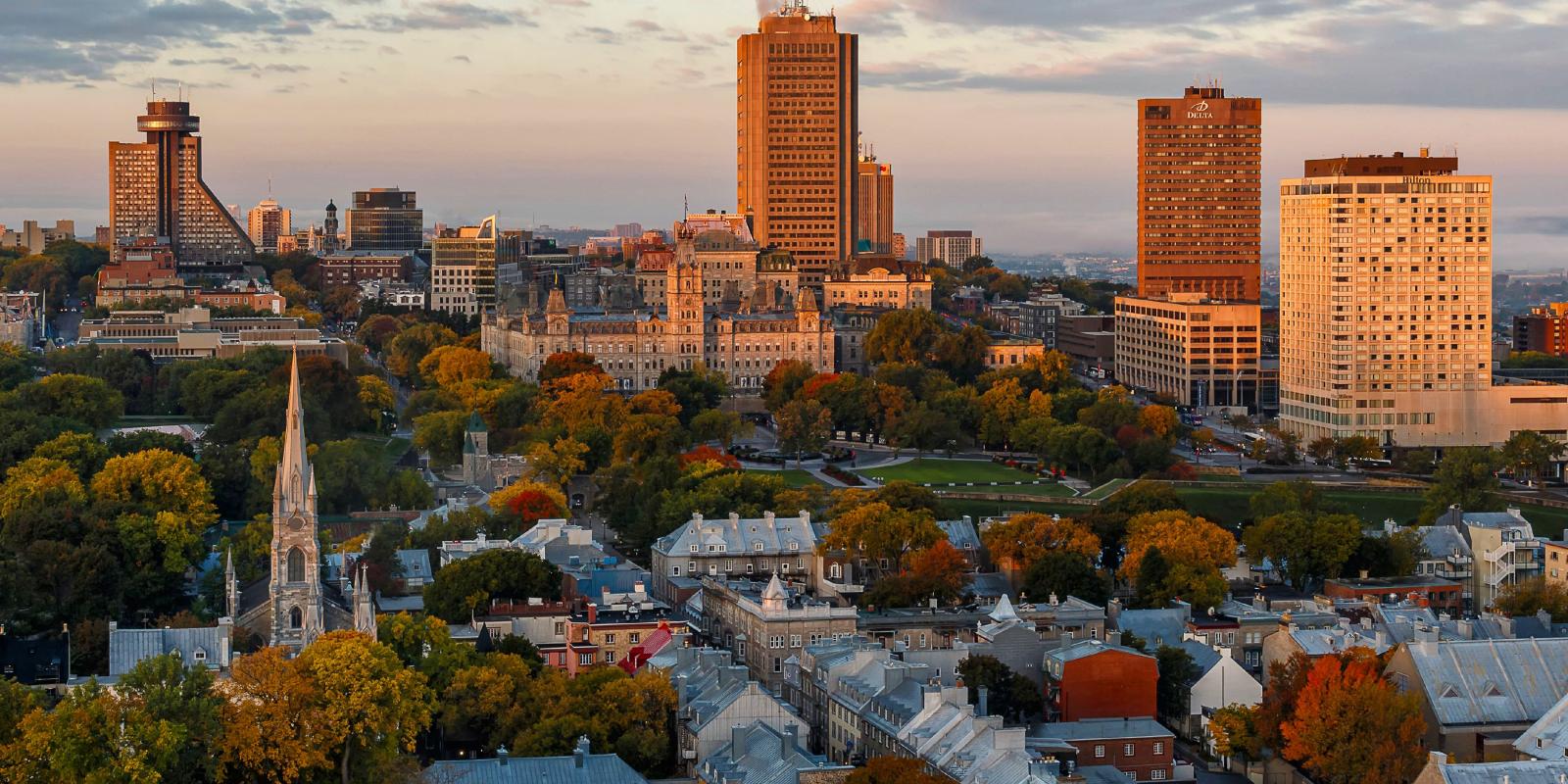 Ville de Québec lever de soleil automne