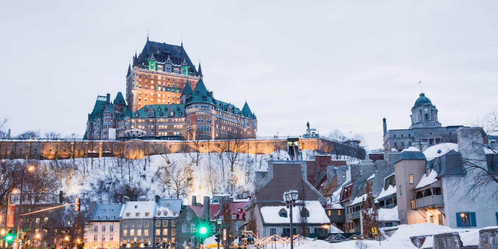 Vue sur le Château Frontenac en hiver