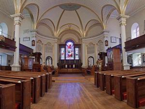 Daytime interior view of Holy Trinity Cathedral.