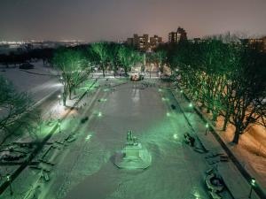Plaines d'Abraham - Jardin Jeanne-d'Arc illuminé en hiver