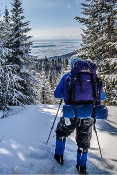 Showshoeing in Sentier des Caps de Charlevoix
