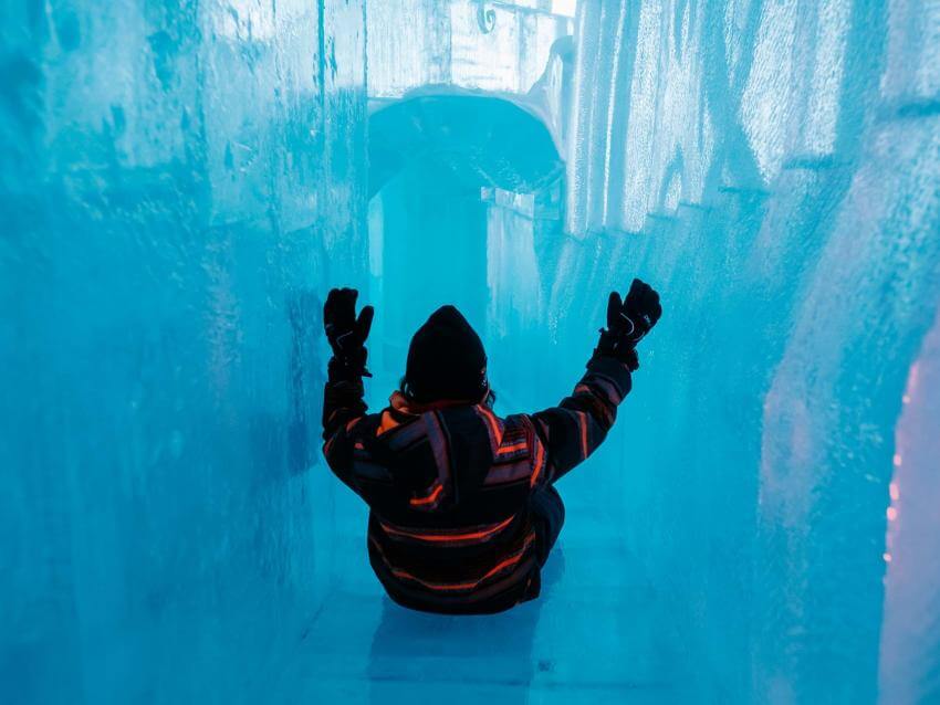 Child in the Ice Hotel slide