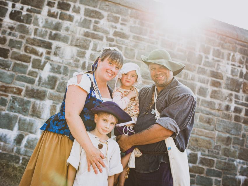 Costumed family at the New France festival