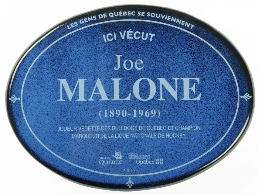 Historical plaques of Joe Malone
