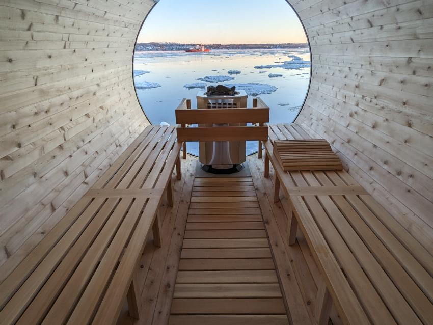 Canot à glace Expérience - Sauna nordique vue sur les glaces