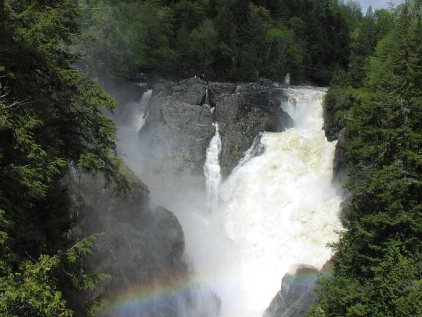 View of the falls at Canyon Sainte-Anne, near Québec City.
