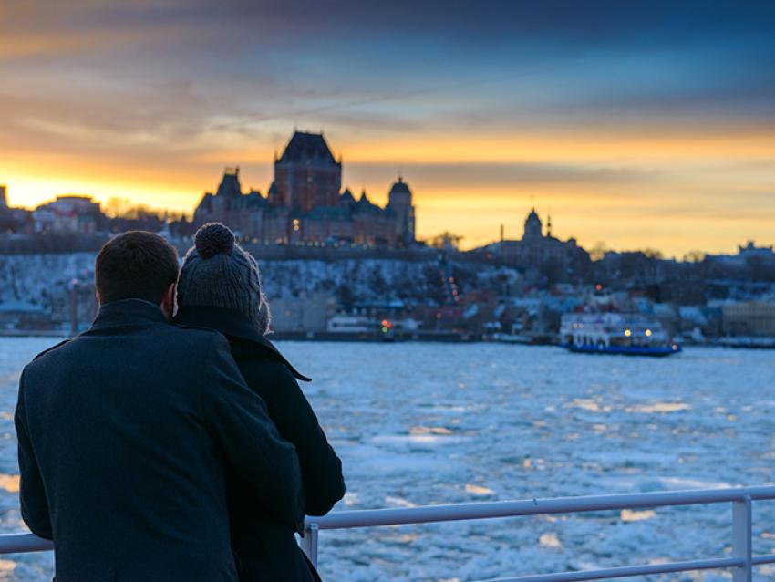 Traverse Québec-Lévis - traversée en couple à l'hiver
