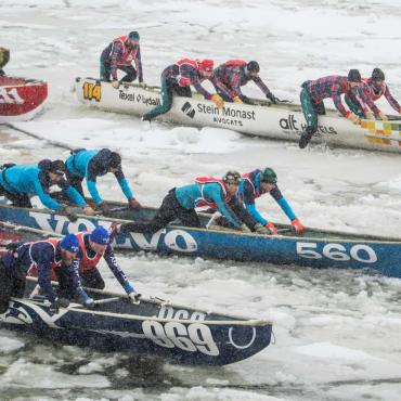 Ice Canoe Race at Quebec Winter Carnival