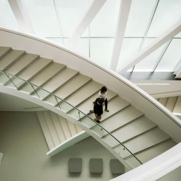 Staircase inside the Fine Art Museum in Québec City (MNBAQ)