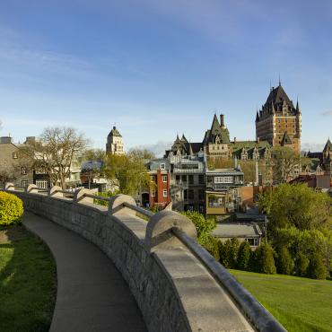 Vue sur le Château Frontenac au printemps