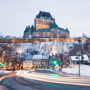 Vue sur le Château Frontenac en hiver
